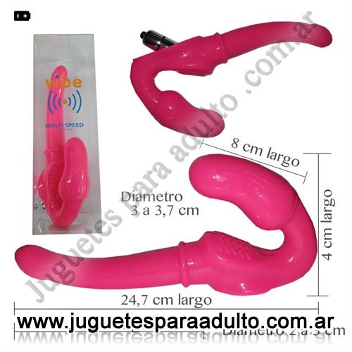 Especificos, Arneses y Strap On, Estimulador para usar en pareja con vibro rosa