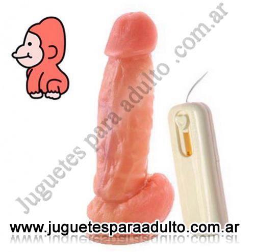 Vibradores, Vibradores con Sopapa, Consolador realístico con vibro y sopapa mini kong