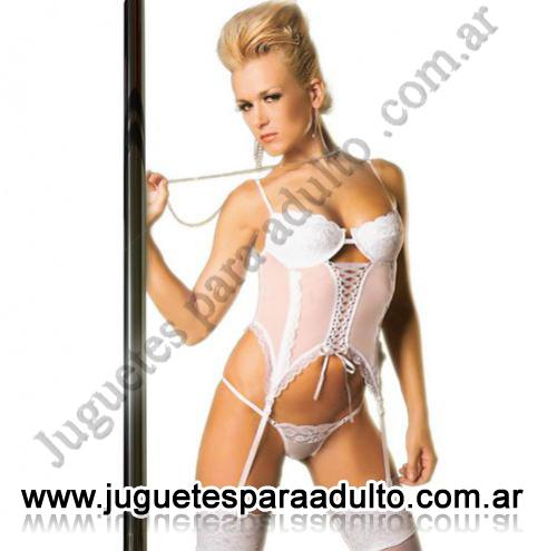 Lencería femenina, Corsets eroticos, Corset Tul Encaje Con Tanga