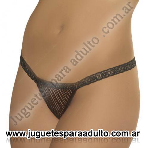 Lencería femenina, Tangas eroticas, Tanga De Red Negra Con Puntilla