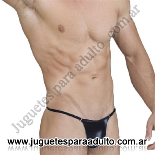 Lencería masculina, , Tanga de vinilo negro