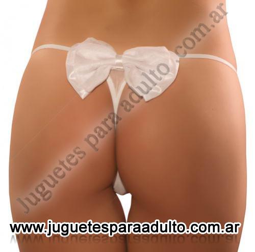 Lencería femenina, Tangas eroticas, Tanga Colaless Con Moño Blanca