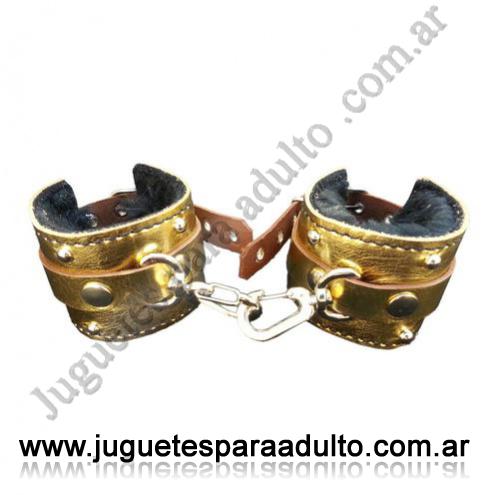 ACCESORIOS, Esposas, Esposas Doradas Simples Con Mosqueton Y Peluche Negro Accesorios, Esposas, Esposas Doradas Simples Con Mosqueton Y Peluche Negro