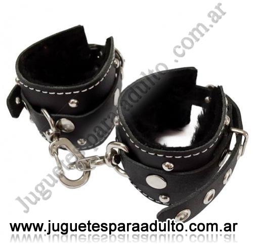 Accesorios, Esposas, Esposas Negras Simples Con Mosqueton Y Peluche Negro