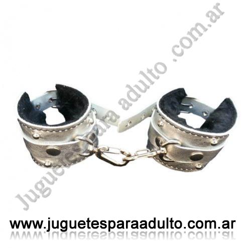 ACCESORIOS, Esposas, Esposas Plateadas Simples Con Mosqueton Y Peluche Negro Accesorios, Esposas, Esposas Plateadas Simples Con Mosqueton Y Peluche Negro