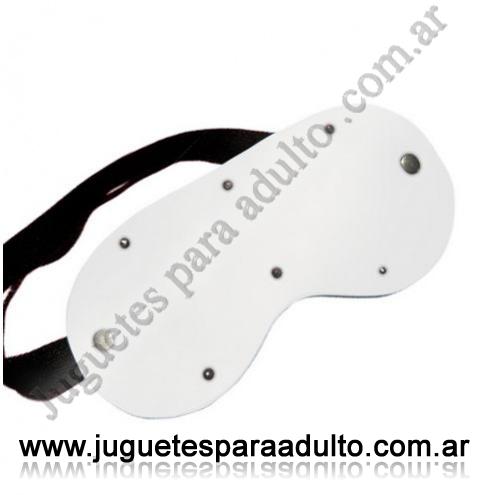 Accesorios, Antifaces eroticos, Antifaz De Cuero Con Peluche Para Confort Blanco Sado