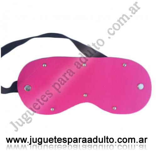 Accesorios, Antifaces eroticos, Antifaz De Cuero Con Peluche Para Confort Rosa Fluo Sado