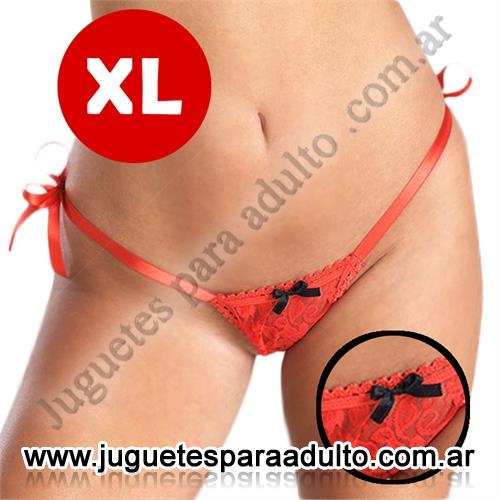 Lencería femenina, Lenceria xl, Colaless XL de encaje ajustable con cintas Roja