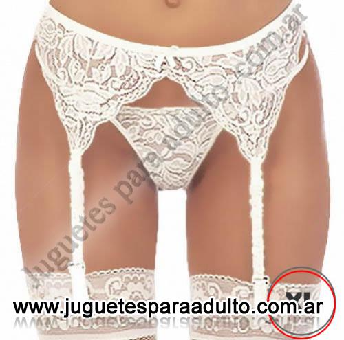 Lencería femenina, , Portaligas Xl En Encaje Blanco