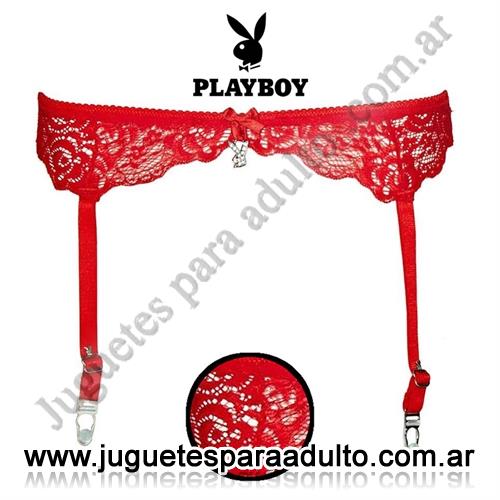 Lencería femenina, Portaligas eroticos, Portaligas de puntilla con dije de strass rojo