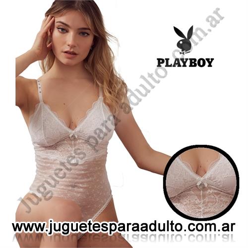 Lencería femenina, Bodys eroticos, Body blanco semi transparente playboy premium