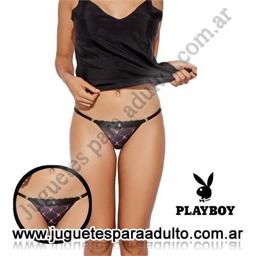 Lencería femenina, Tangas eroticas, Tanga negra transparente con detalles en rosa premium