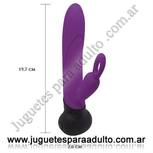 Vibradores, Vibradores con estimulacion, Vibrador rotativo con estimulador de clitoris y carga USB