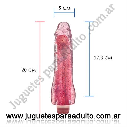 Vibradores, Vibradores jelly, Vibrador realistico con brillo y varias velocidades 