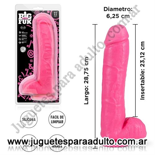 Consoladores, , Big Fuk Dildo con testiculos y sopapa de 28 centimetros