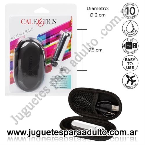 Estimuladores, Estimuladores de clitoris, Bala vibradora recargable USB con estuche para viaje