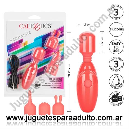 Estimuladores, , Masajeador con kit de accesorios y carga usb