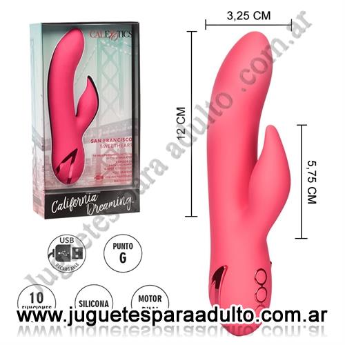 Vibradores, Vibradores con estimulacion, California Dreaming Vibrador con estimulador de clitoris y carga USB