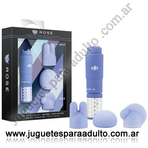 Estimuladores, Estimuladores femeninos, Vibrador estimulador con 3 cabezas intercambiables