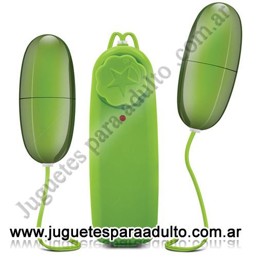 Estimuladores, Estimuladores de clitoris, Bala vibradora doble con control remoto sumergible