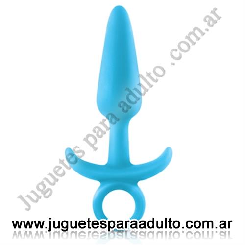 ANALES, Anal sin vibrador, Plug anal Firefly Medium celeste aterciopelado Anales, Anal sin vibrador, Plug anal Firefly Medium celeste aterciopelado