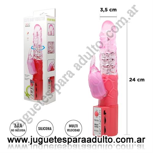 MARCAS IMPORTADAS, Pretty Love, Vibrador rotativo con estimulador de clitoris con velocidad regulable Marcas Importadas, Pretty Love, Vibrador rotativo con estimulador de clitoris con velocidad regulable