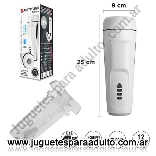 Estimuladores, Muñecas inflables y vaginas, Masturbador con 12 funciones de vibracion, 3 funciones de succion,funcion de sonido y carga USB