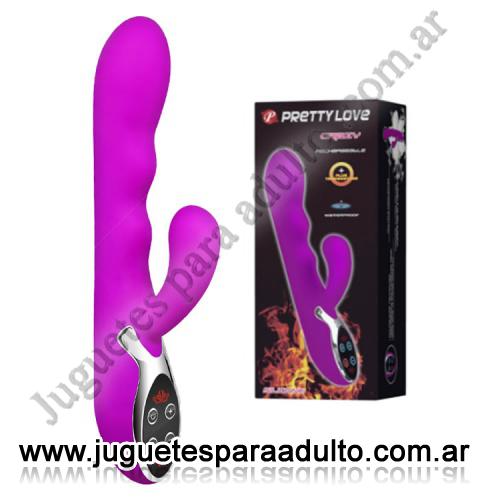 Vibradores, Vibradores con estimulacion, Vibrador 2 motores, toma 45 grados de temperatura. Recarga  USB