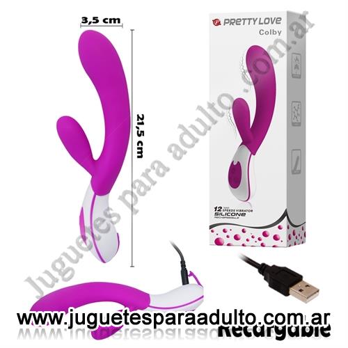 Productos eróticos, Usb recargables, Masajeador con estimulador de clitoris