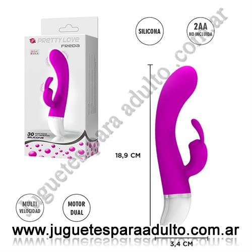 Estimuladores, Estimuladores femeninos, Vibrador siliconado con estimulador de clitoris y 30 velocidades