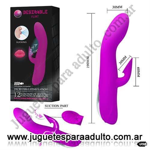 Estimuladores, Estimuladores especiales, Vibrador con succionador de clitoris. Recargable USB