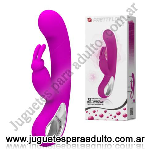 Estimuladores, , Vibrador 12 funciones con estimulador de clitoris y recarga USB