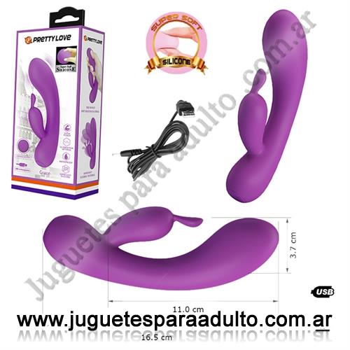 Vibradores, Vibradores premium,  Vibrador con carga usb para estimulacion de punto g y clitoris