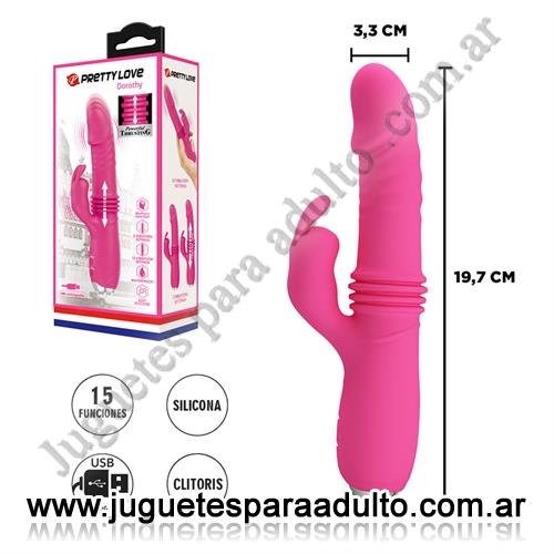 Vibradores, , Vibrador con movimiento y estimulador de clitoris y varias velocidades USB