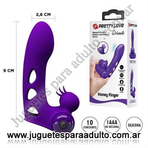 Estimuladores, Estimuladores de clitoris, Vibrador para dedo con estimulador de clitoris 