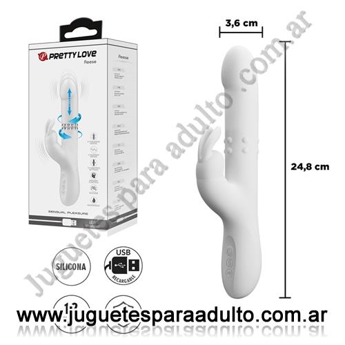 Vibradores, Vibradores con estimulacion, Vibrador con estimulador de clitoris blanco