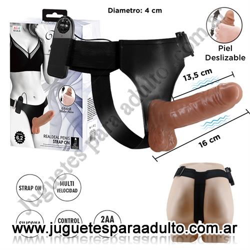 Especificos, Arneses y Strap On, Arnes con dildo y testiculos con vibrador regulable