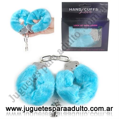 Accesorios, , Esposas de peluche color celeste