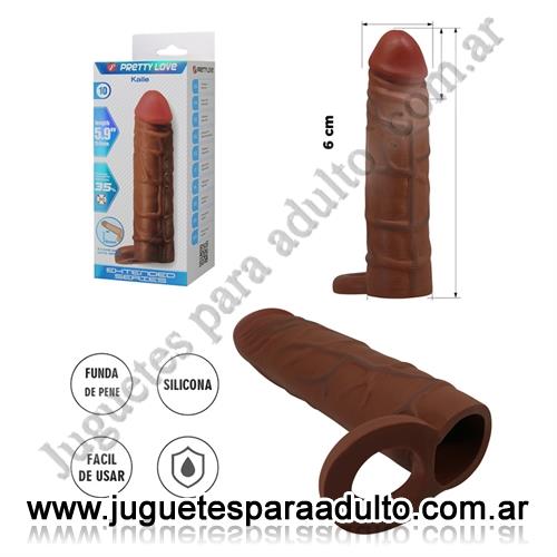 Especificos, Fundas para pene, Funda de Pene Texturizada en TPR con Aro Escrotal de Estimulación