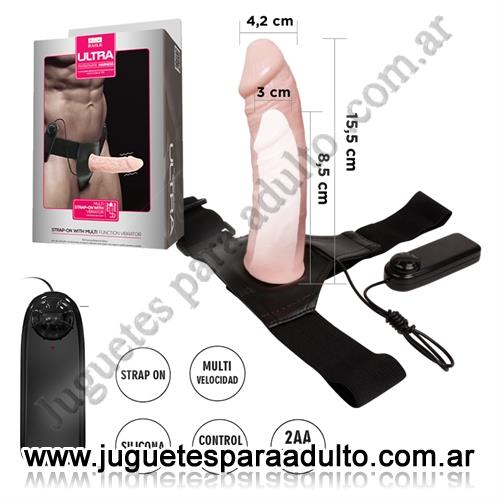 Especificos, Fundas para pene, Funda con arnes y vibrador de velocidad regulable