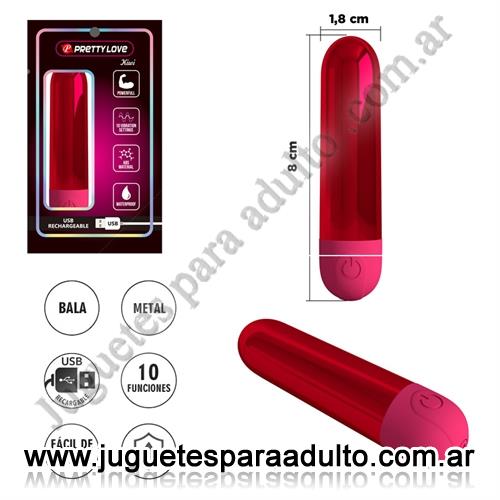 Vibradores, Vibradores Usb recargables, Pequeña bala Metálico con 10 Potentes Modos de Vibración