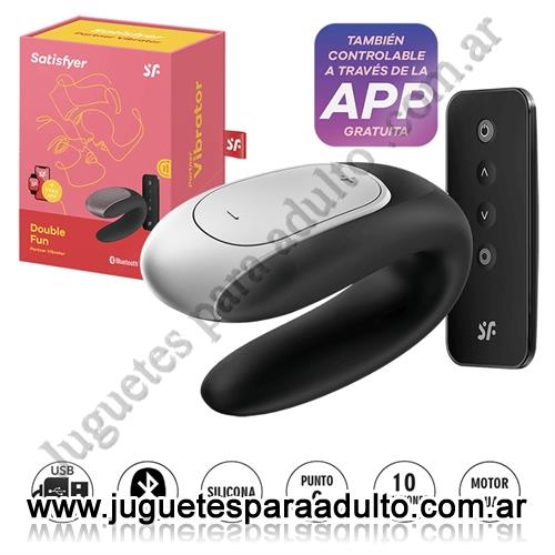 Estimuladores, Estimuladores con APP, Double fun vibrador con control remoto para parejas y carga USB