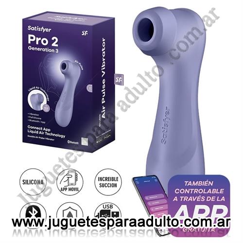 Productos eróticos, Usb recargables, Satisfyer Pro 2 Lilac Generation 3 succionador con aplicación blueetoth