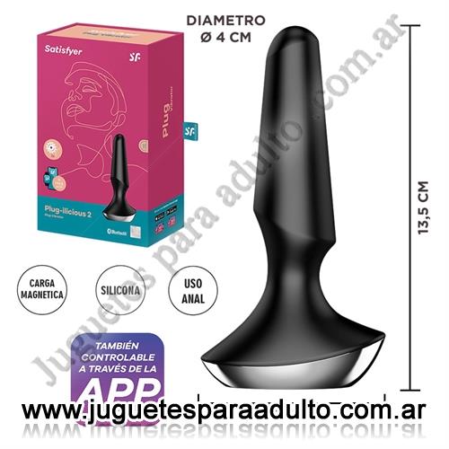 Estimuladores, Estimuladores con APP, Plug-ilicious 2 dilatador anal negro con vibracion controlable mediante APP