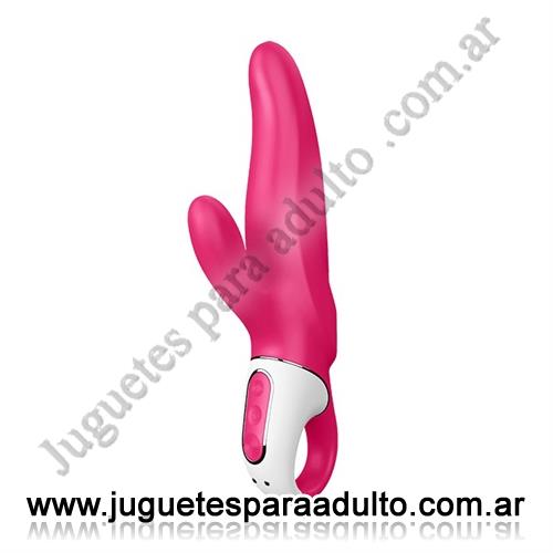 Vibradores, Vibradores con estimulacion, Mr. Rabbit vibrador estimulador con mango y carga USB