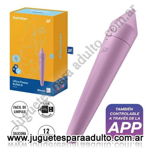 Estimuladores, Estimuladores especiales, Bala Ultra power bullet con bluetooth y carga USB