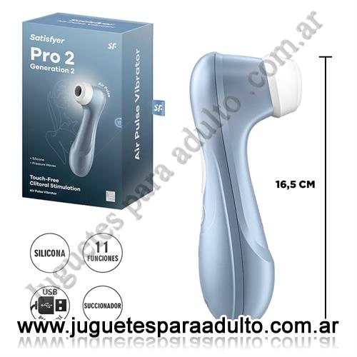 Marcas Importadas, Satisfyer, Succionador con carga USB Pro 2 Generation 2 (Azul)