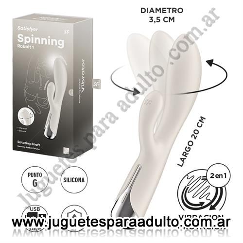 Vibradores, Vibradores Usb recargables, Spinning Rabbit 1 beige Estimulador de punto G con vibracion para el clitoris