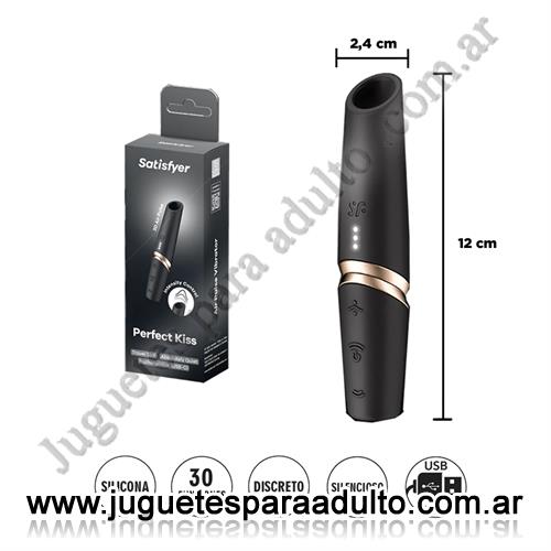 Estimuladores, Balas vibradoras, Perfect Kiss - Estimulador por ondas de presion con carga USB