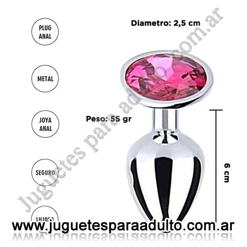 Accesorios, Accesorios eroticos, Plug de metal SMALL con joya rosa